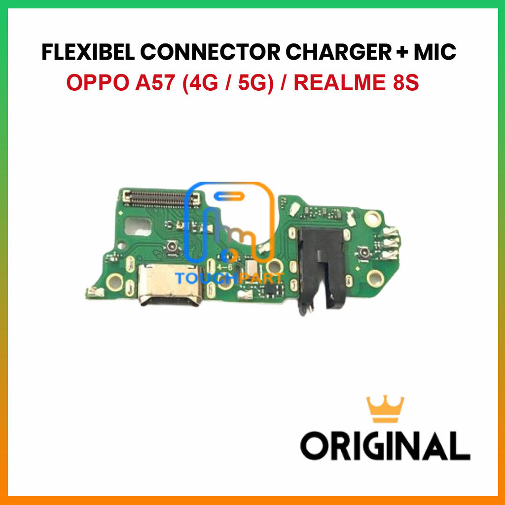 FLEXIBLE CONNECTOR CHARGER OPPO A57 (4G / 5G) / REALME 8S CONNECTOR HANDSFREE + MIC ORIGINAL