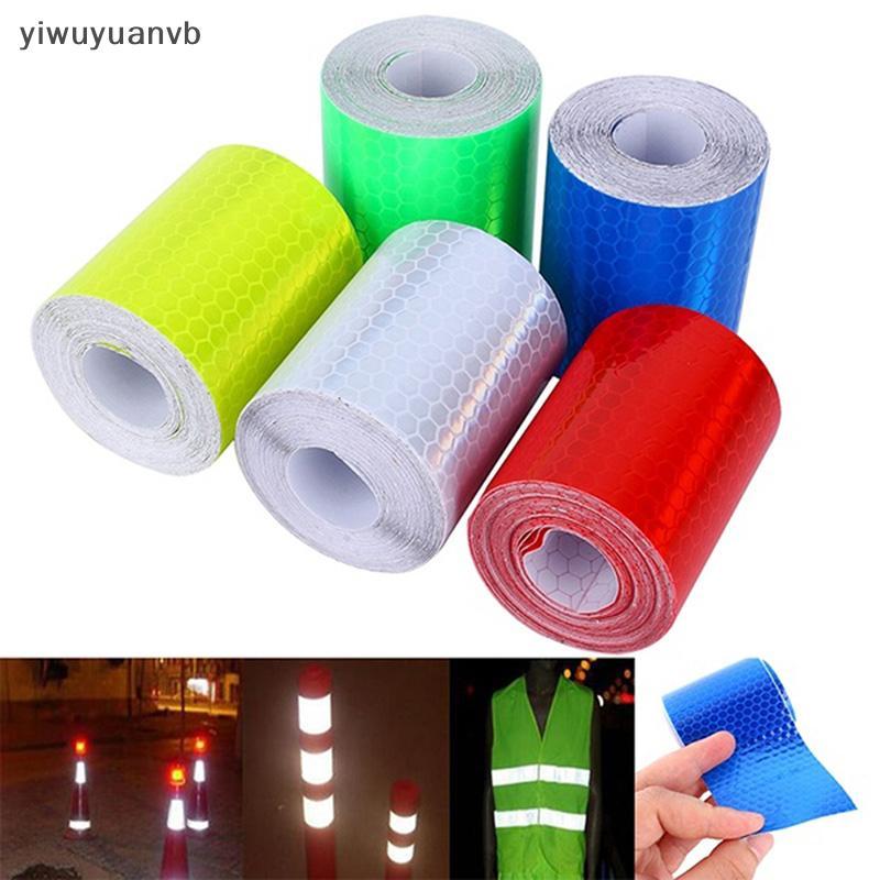 Yiwuyuanvb] 1m*5cm Car Tru เทปเตือนความปลอดภัยแบบมีกาวในตัวสะท้อนแสงฟิล์มม้วน Stier ใหม่