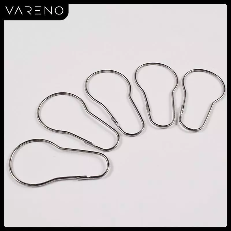 Vareno ห่วงเปิดผ้าม่าน10/20ชิ้นห่วงห่วงคาราบิเนอร์พวงกุญแจคลิปผ้าม่านหน้าต่างตะขอเกี่ยวผ้าม่านอาบน้ำอุปกรณ์เสริมแท่งหนีบ