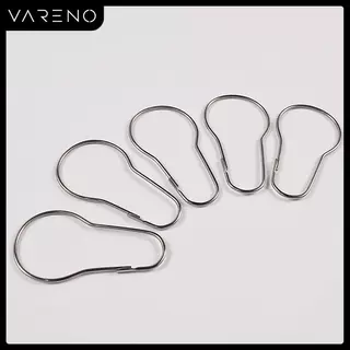 Vareno ห่วงเปิดผ้าม่าน10/20ชิ้นห่วงห่วงคาราบิเนอร์พวงกุญแจคลิปผ้าม่านหน้าต่างตะขอเกี่ยวผ้าม่านอาบน้ำอุปกรณ์เสริมแท่งหนีบ