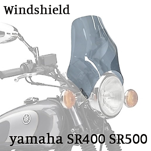 Yamaha SR400 SR500 กระจกรถจักรยานยนต์กระจกกระจกกันลมโล่ด้านหน้า Deflector พร้อมขายึด PnP