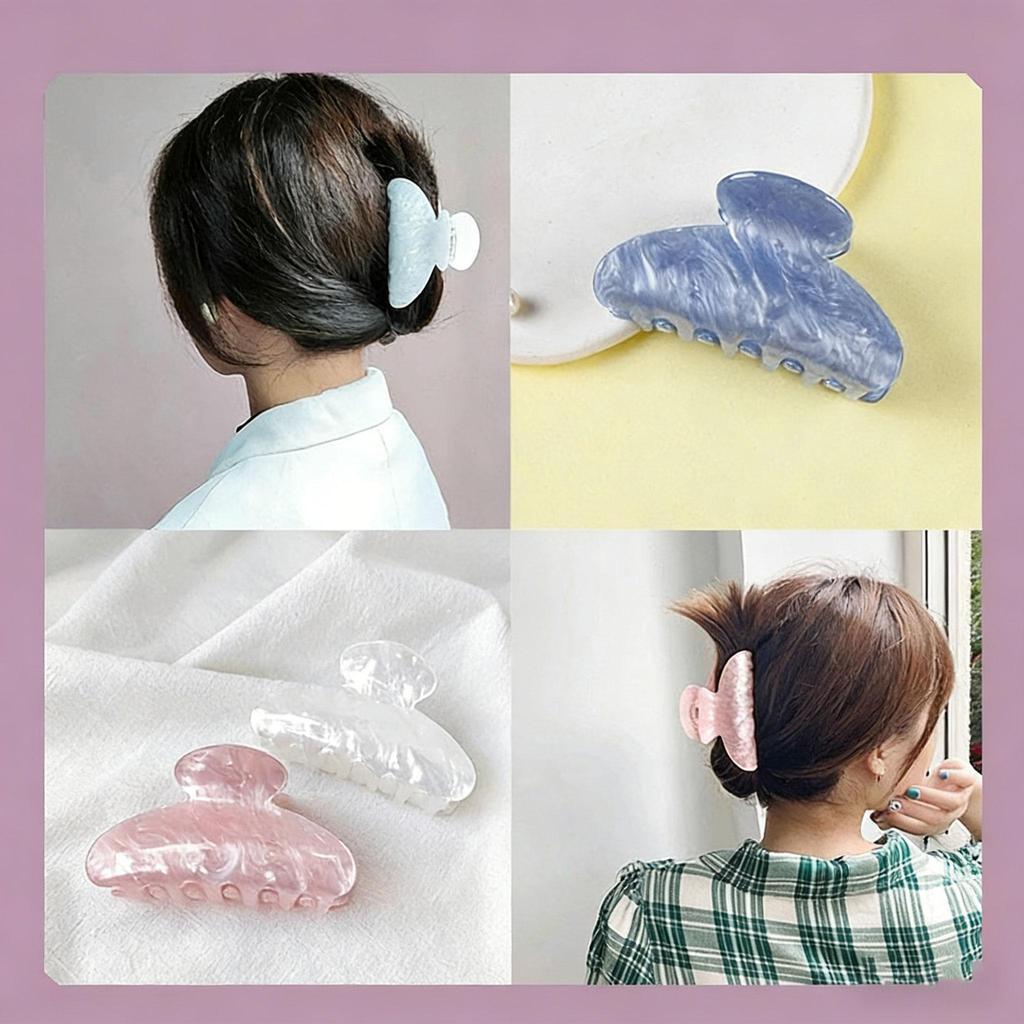 [พร้อมส่งจากไทย] คลิปปลาฉลามอะคริลิคสไตล์เกาหลี สไตล์เรียบง่าย กิ๊บติดผมแฟชั่น เทรนด์สไตล์เกาหลี คลิปผมหางม้า คุณภาพสูง