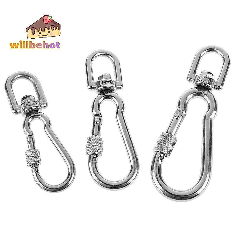 [Willbehot-t] สแตนเลสตะขอ Snap Loing สายจูงสุนัข Bule Qui Release Bule Carabiner คลิปสําหรับสุนัขเดิน Camping [ใหม่]