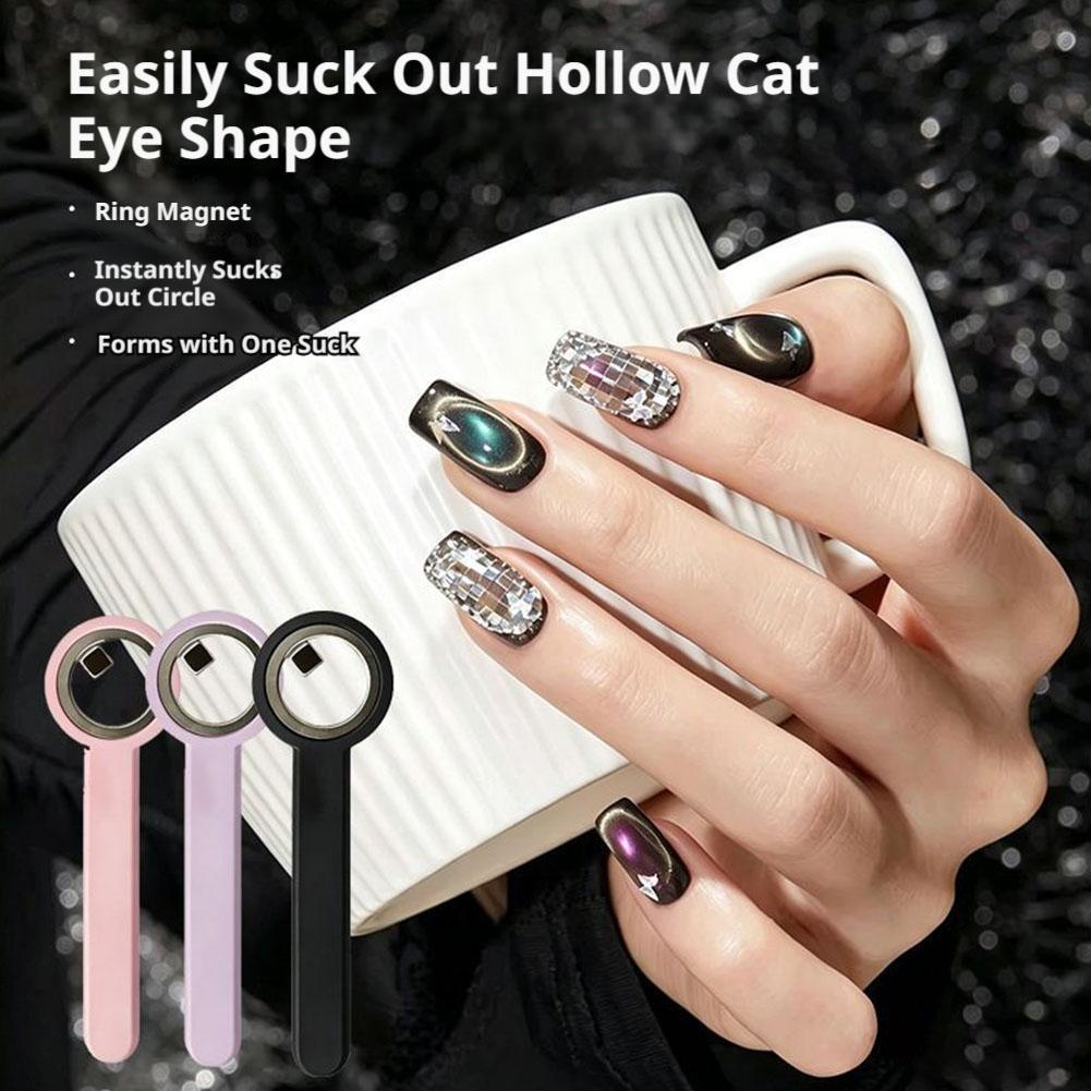 วงกลมเล็บแม่เหล็กเครื่องมือสําหรับแหวน Cat Eye Effect เครื่องมือแม่เหล็กที่มีประสิทธิภาพสําหรับ DIY เล็บออกแบบตามหลักสรีระศาสตร์ Handle