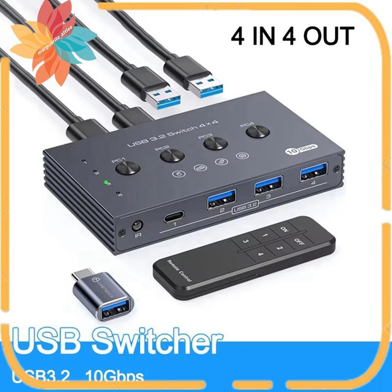 คอมพิวเตอร์ คอนโทรลเลอร์ที่ใช้ร่วมกัน KVM Switch 10Gbps Rate Fit คอมพิวเตอร์แล็ปท็อปเมาส์คีย์บอร์ดแช