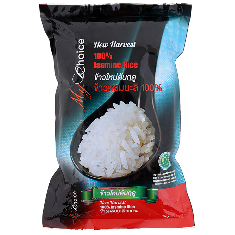 มายช้อยส์ข้าวหอมมะลิใหม่ 1กก. My Choice New Harvest Jasmine Rice 1kg. [หมายเลขบาร์โค้ด 8853474071234 ]