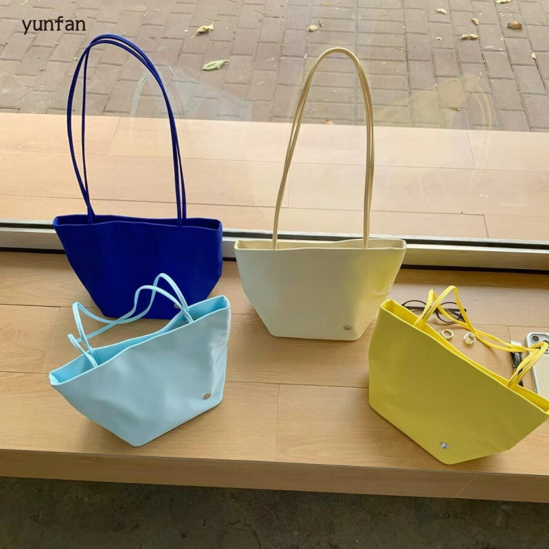 YUNFAN กระเป๋าถังไนลอนน้ําหนักเบาความจุขนาดใหญ่ Commuter Casual Tote ไหล่กระเป๋าใต้วงแขนผู้หญิง