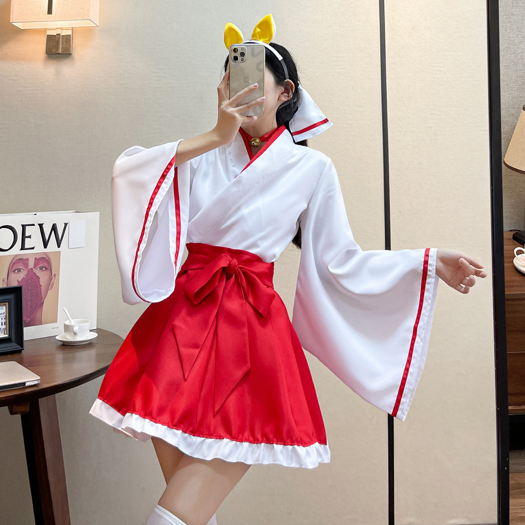อะนิเมะ Monster Fox x Servant SS Shirokuen Rindy Homecoming Miko Kimono คอสเพลย์ชุดสตรี sdf Xiaomiao