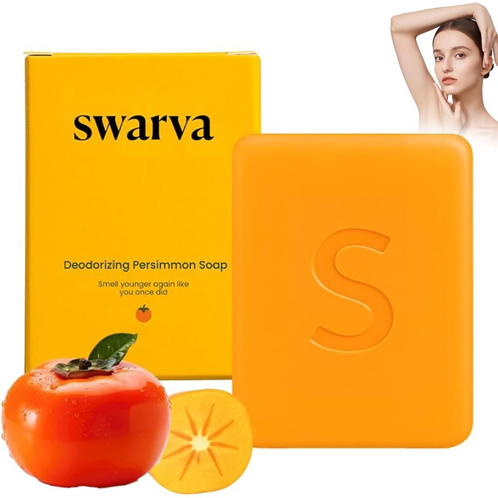SwarvaDeodorizingPersimmonSoapforElderlyBodyOdorGentleforAllTypes(2Bars)