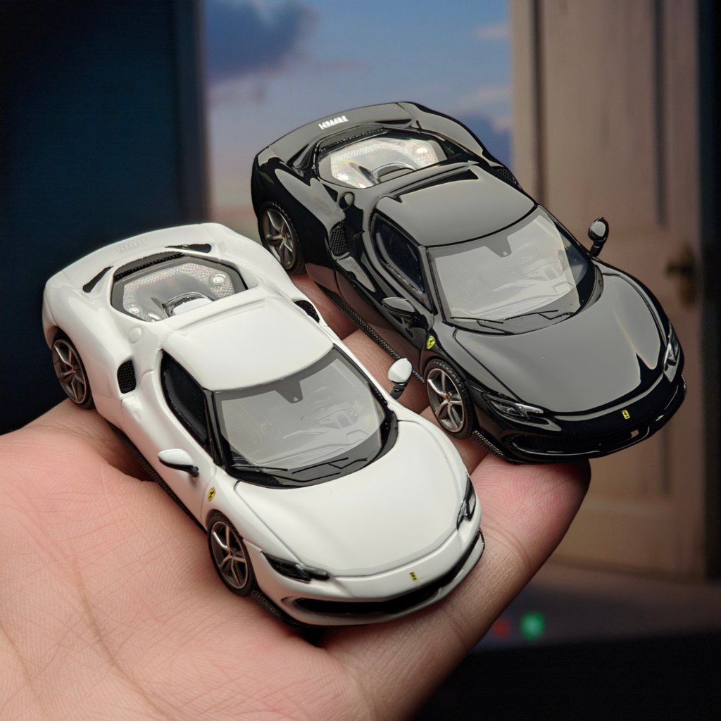 [คลังสินค้าพร้อม] ZM Ferrari 296 gtb 1/64 โมเดลรถโลหะผสมขนาด