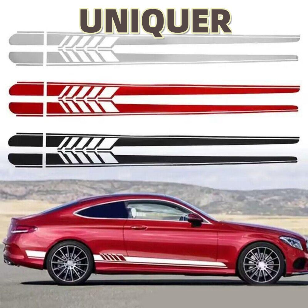 UNIQUER สติกเกอร์รถ, Self-กาวที่ถอดออกได้รถด้านข้างDecals,PVCกันน้ํารถอุปกรณ์เสริมสําหรับBenz W203-205 W212 GLC CLA GLA AMG C180 C200 C300 C63 Coupe C43