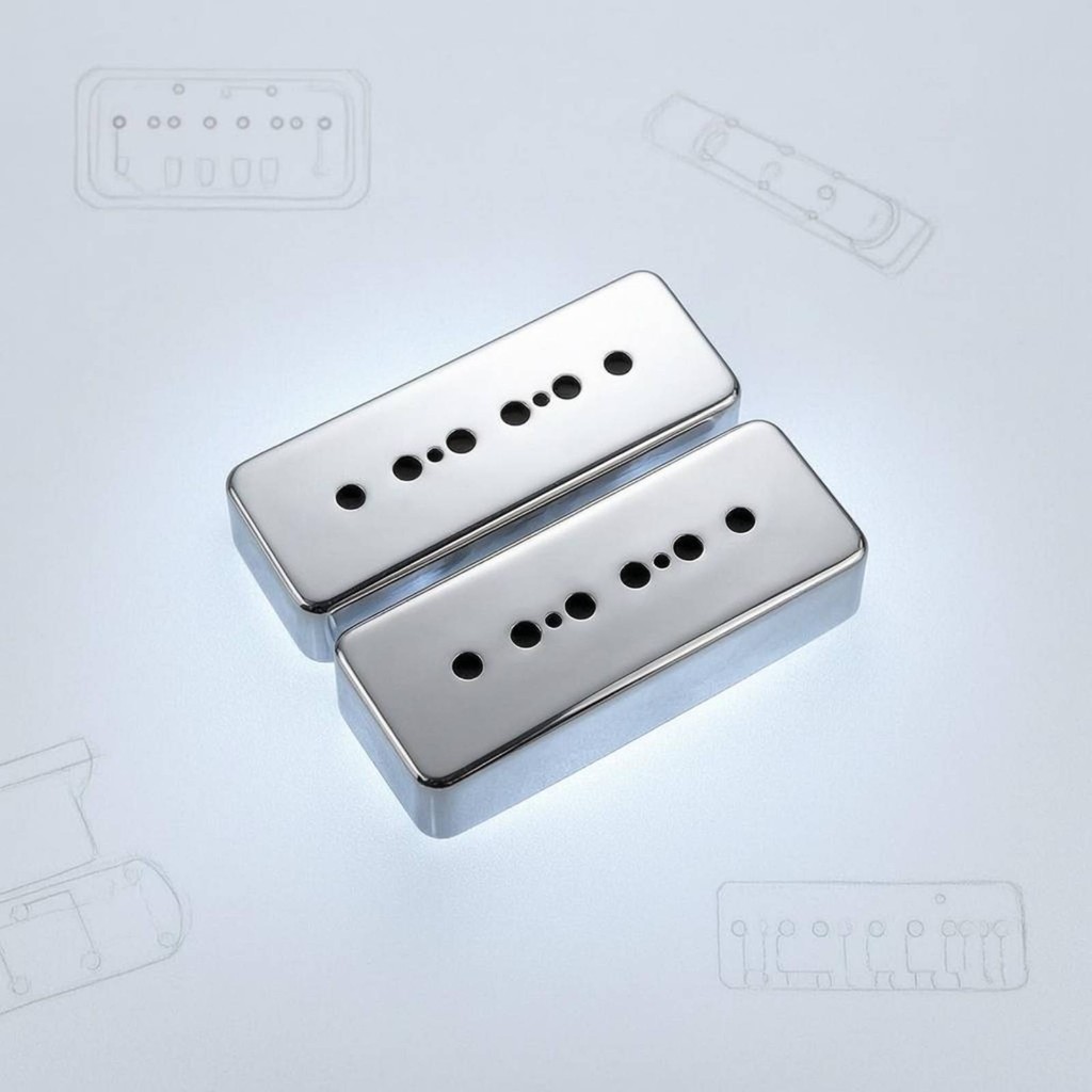 P90 Pickup Cover Pole Openers Brass Pickup Cover Music Gear Silver-Toned