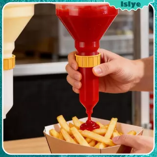 [Lslye] ขวดซอสแบบแขวนเครื่องแต่งตัวโปร่งแสงเครื่องจ่ายพวยยาว Conical Body ภาชนะในครัวรีฟิล