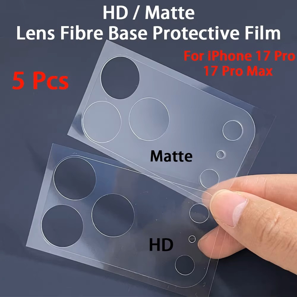 1-5 ชิ้น HD/Matte เลนส์ Fibre ฐานป้องกันฟิล์มสําหรับ iPhone 17 Pro 17 PRO Max เส้นใยโปร่งใส Hollow เลนส์แชสซีฟิล์ม 17Pro