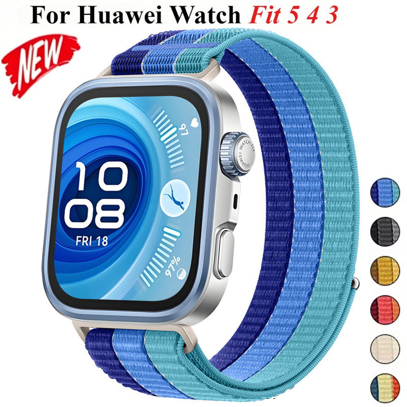 สีสันBreathableไนลอนทอสําหรับHuaweiนาฬิกาFit 5 Fit 5Proสายรัดข้อมือกีฬานุ่มสําหรับHuawei Watch Fit 3/4/4Proสร้อยข้อมือ