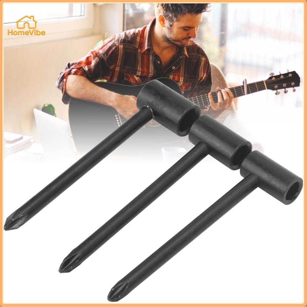 HomeVibe Walfront กีตาร์ Truss Rod ประแจ 3 ชิ้น 7/8/6.35 มิลลิเมตรเหล็ก Universal เครื่องมือปรับเครื่องมือสำหรับการบำรุงรักษาอุปกรณ์เสริม Silver
