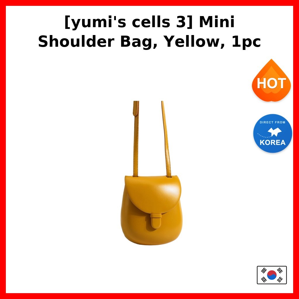 [yumis cells 3] Mini Shoulder Bag, Yellow, 1pc / Korean Mini Shoulder Bag / Vibrant Yellow / ของแท้ 