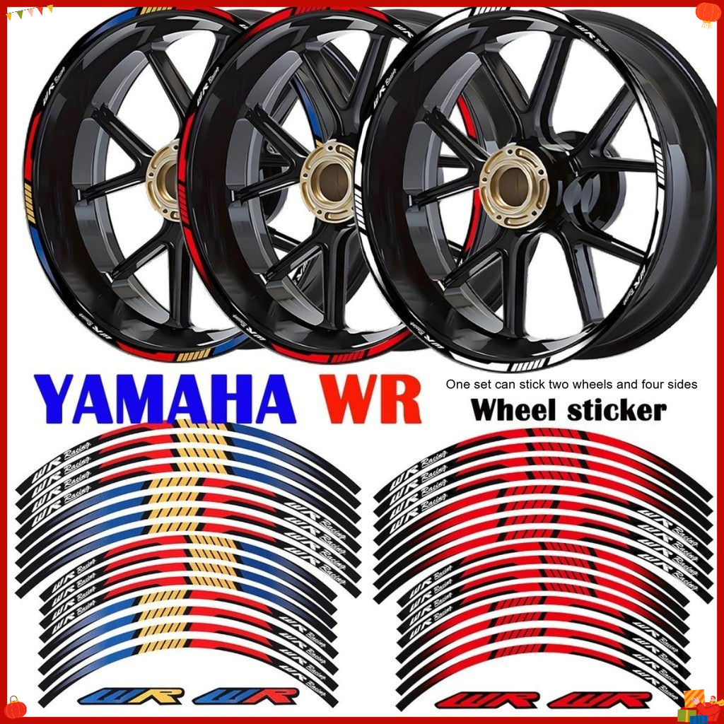 สติกเกอร์ขอบล้อสะท้อนแสงสําหรับ Yamaha WR155R WR400F WR426F WR450F WR500Z - กันน้ํา WR Racing Mags D
