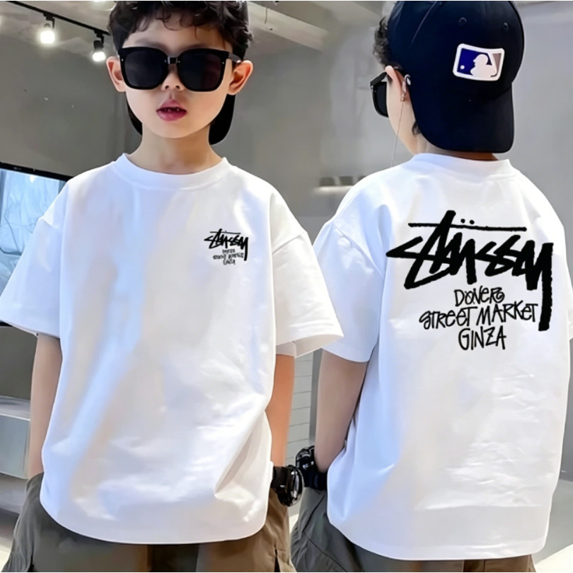 【จัดส่งภายใน 24 ชั่วโมง】คอตตอนแท้ 100% / เสื้อยืดเด็ก / เสื้อยืดคอกลมแขนสั้นแฟชั่นสำหรับเด็ก ขนาด 90-150