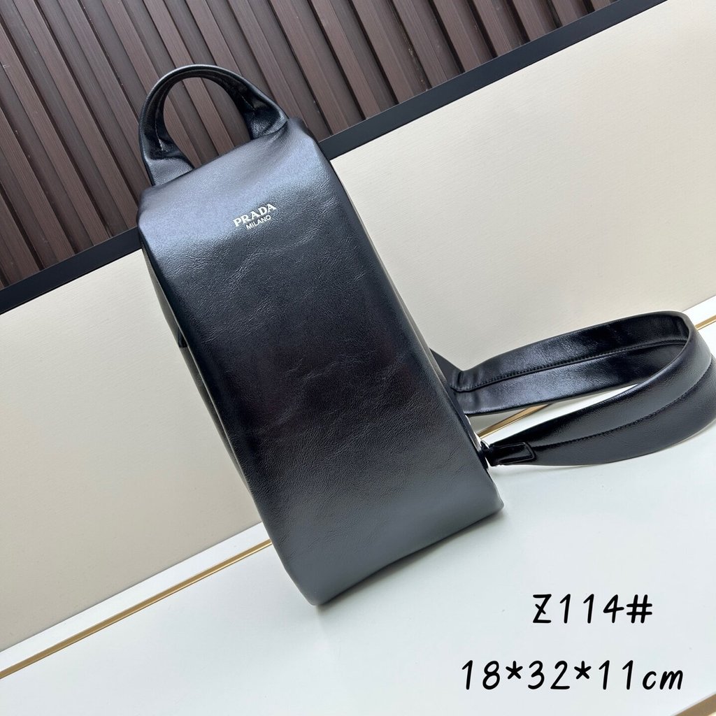 Q4SA PA Genuine Cowhide Leather Men's Chest Bag2VZ114Women's New Fashionable Casual Large Capacity S