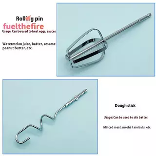 [Feel] 1/2/4 ชิ้นเครื่องตีไข่ไฟฟ้ากวนตะขอ,สแตนเลสทนทานมือถือไข่ปัดผสม Sti Kitchen Mixer [ใหม่]