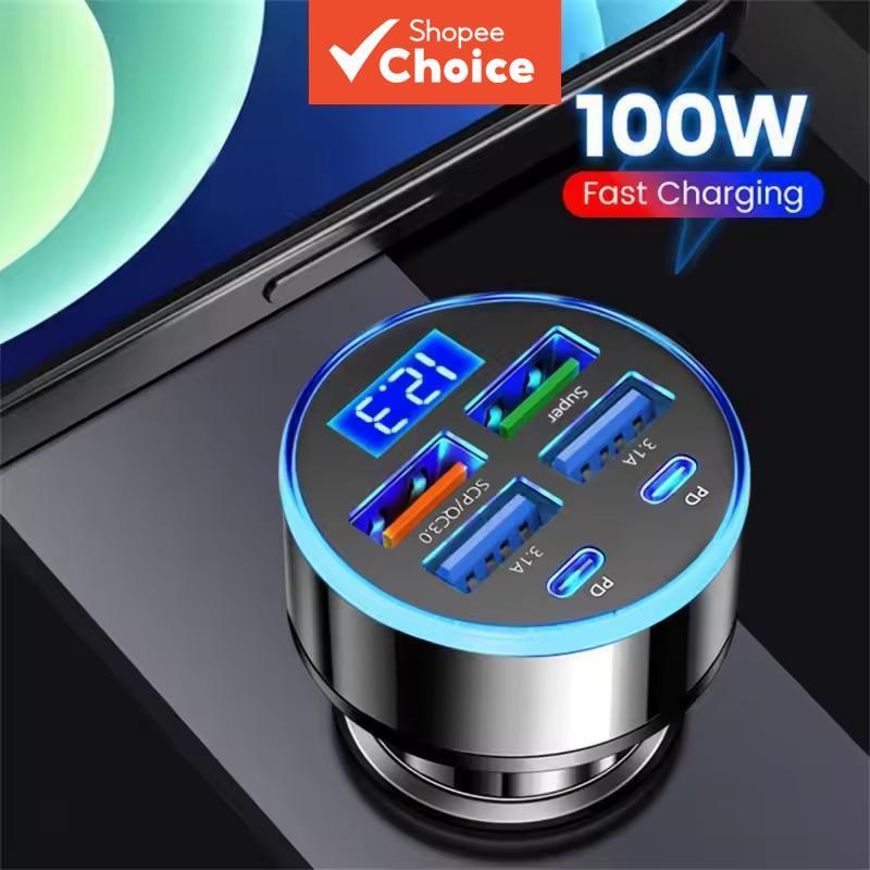 USB 5-Port Chargers PD35W QC3.0 Fast Charging Adapter Type C สําหรับโทรศัพท์