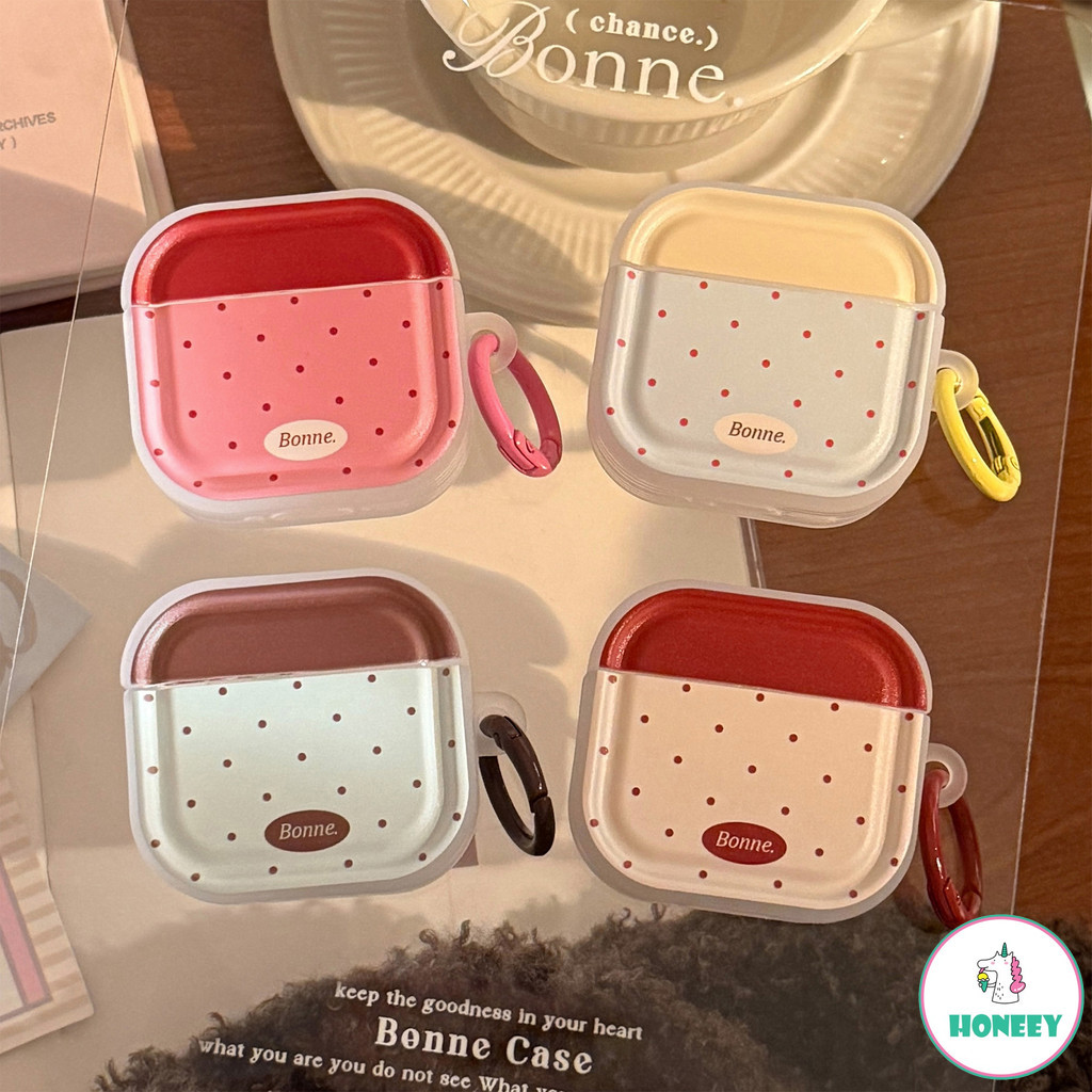น่ารักจุดที่มีสีสันรูปแบบหูฟังตะขอพกพาสําหรับ Airpods 1 2 3 4 Airpods Pro Pro 2 Pro 3 Soft TPU ฝาครอบป้องกัน Drop Resistance แบบพกพา
