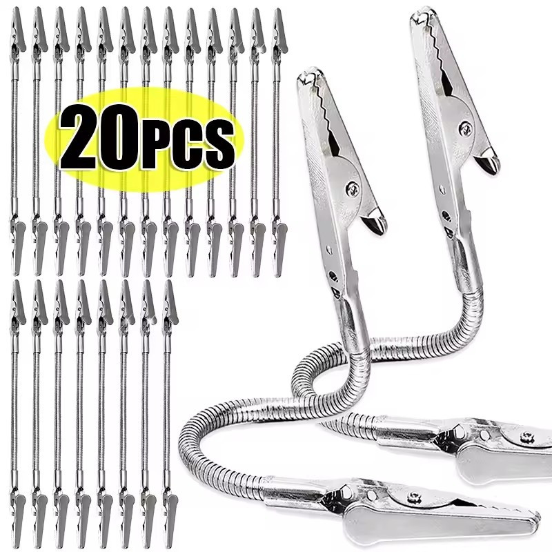 5/10/20PCS Dual Head Shark Clip-ซูเปอร์มาร์เก็ตหมายเหตุป้ายราคาจอแสดงผล-เชือกลวดจระเข้Clamp-DIY Card Photo Holder