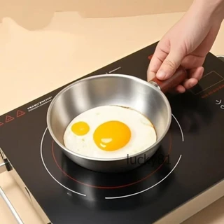 หม้อสแตนเลส 16cm ด้ามไม้กันร้อน แถมช้อนสแตนเลส ใช้ได้ทุกเตา