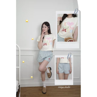 COD✅ (จัดส่งในกรุงเทพฯ) MAO Shop ❗️Oversize/Crop/Babytee ลาย I LOVE SUMMER สไตล์เกาหลี น่ารักหวาน