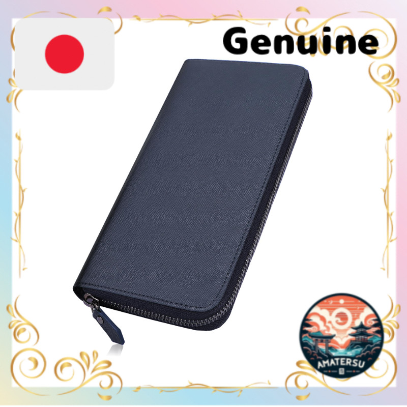 [ATIANNI] Wallet for Men Long Wallet Large Capacity Genuine Leather Round Zipper Skimming Protection