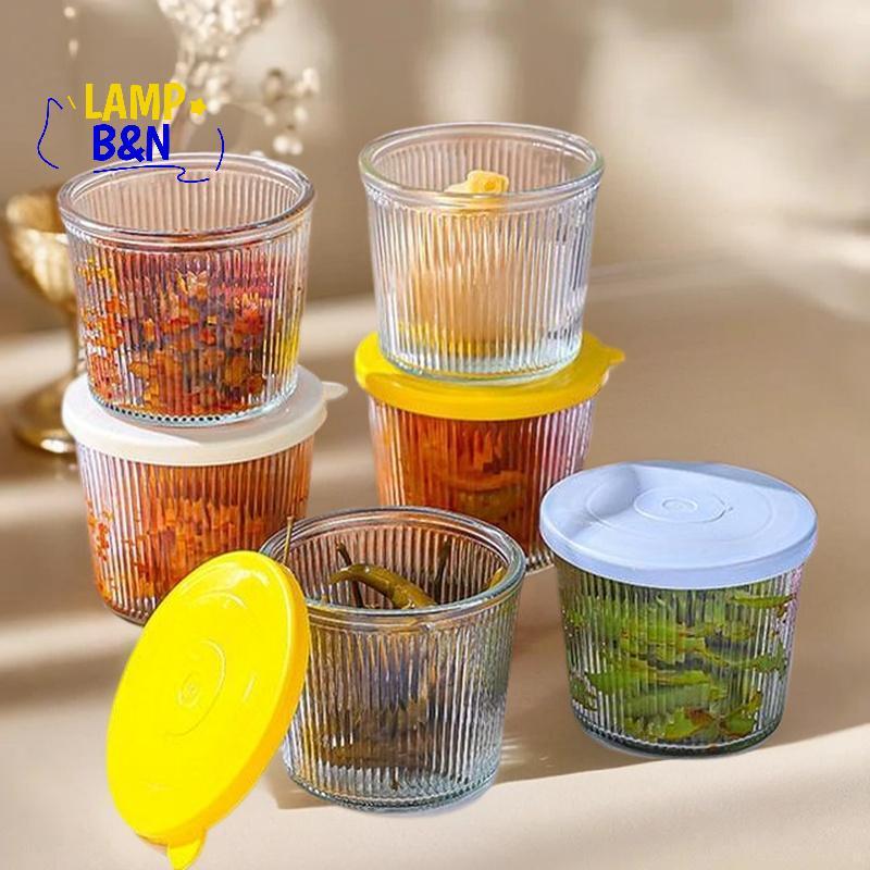 [B&N] 1/4PCS 200ML โถเก็บแก้วโปร่งใส Thien ภาชนะเก็บแก้วมัลติฟังก์ชั่นสด Mini Clear Jars ห้องครัว [ใหม่]