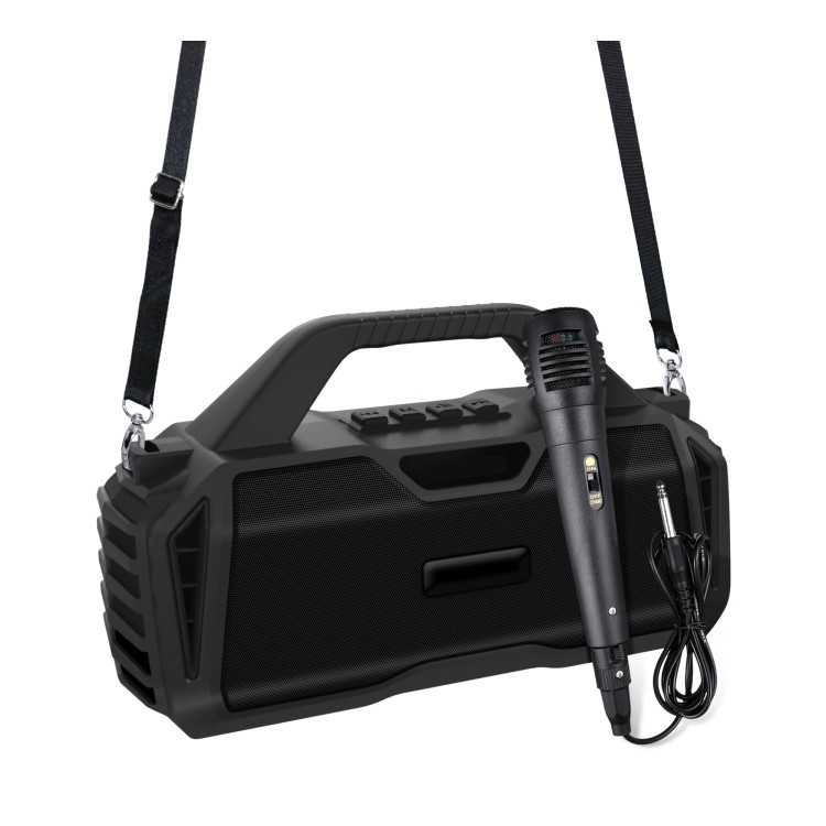 ใหม่ใหม่ Rixing NR-6011M Bluetooth 5.0 แบบพกพากลางแจ้งคาราโอเกะลําโพงบลูทูธไร้สายพร้อมไมโครโฟนและสาย