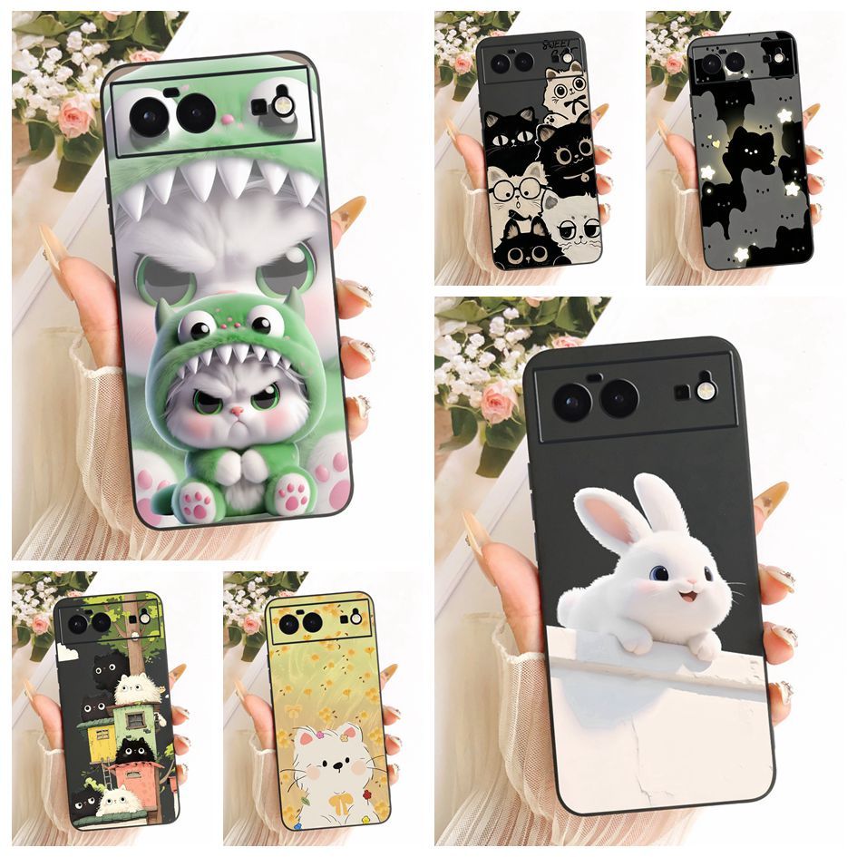 น่ารักการ์ตูนเคสโทรศัพท์สําหรับ Google Pixel 6 GB7N6 G9S9B16/พิกเซล 6 Pro GLUOG G8VOU ฝาครอบกระต่ายแ