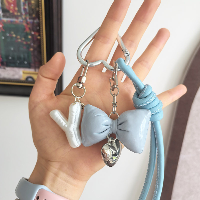Custom AZ 3D พิมพ์พวงกุญแจ Bow & Heart น่ารักตัวอักษรเริ่มต้นกระเป๋า Charm ส่วนบุคคลของขวัญสําหรับเพื่อนอุปกรณ์เสริม