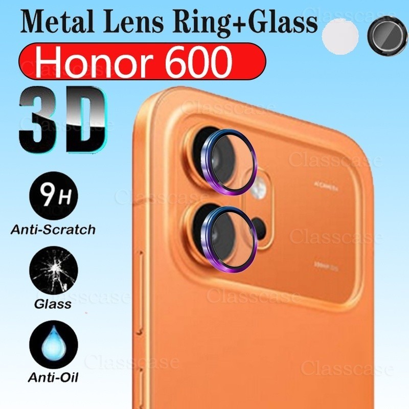 สําหรับ Honor 600Lite 500Pro 600 500 อลูมิเนียมกล้องเลนส์ Protector แหวนสําหรับ Honor X80i 600 500 Pro Lite 4G 5G โทรศัพท์กลับเลนส์กระจกนิรภัยกันชน Protector
