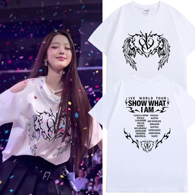 IIVE World Tour Concert Same Style เสื้อยืด Zhang Yuan Yingan You Real Gold LIZ สินค้า Tribe Heart B