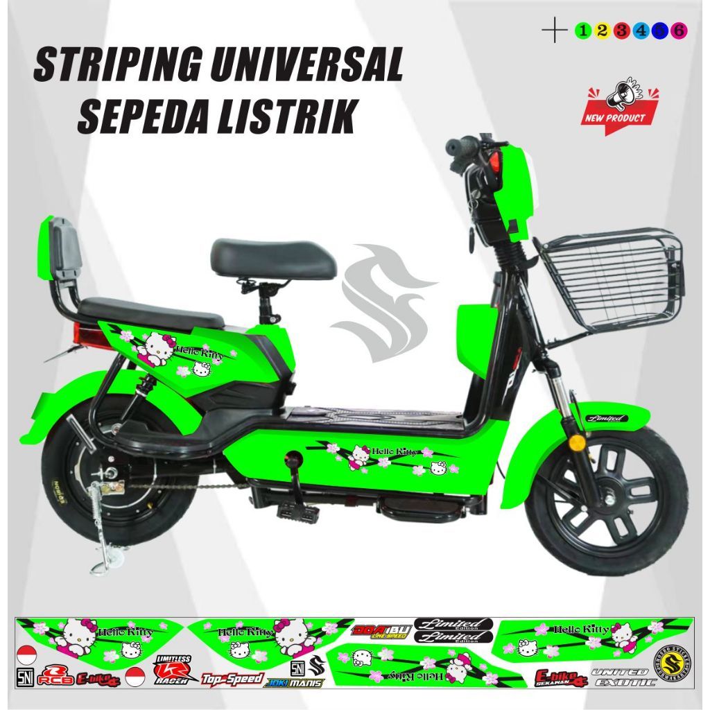 BICYCLE VARIATIONS VARIATIONS OF ELECTRIC BICYCLE DECAL STICKERS