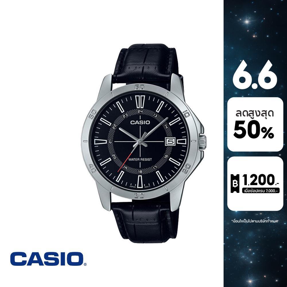 CASIO นาฬิกาข้อมือ CASIO รุ่น MTP-V004L-1CUDF สายหนัง สีดำ