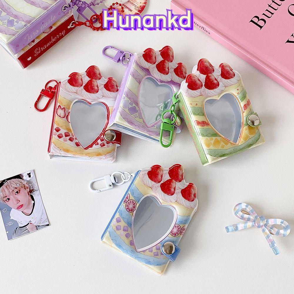 HUNAN Photocard Binder อัลบั้ม,พร้อมพวงกุญแจ 32 กระเป๋า Mini Photo Album,น่ารัก PVC 1 นิ้วหวานKpop Photo Card Book Holderกระเป๋าเป้สะพายหลังตกแต่ง