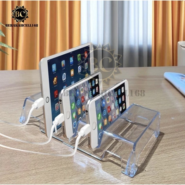 HP TAB 3 SLOT CLEAR ACRYLIC HOLDER / SMARTPHONE HOLDER / ACRYLIC HANDPHONE DISPLAY STAND -BCL168