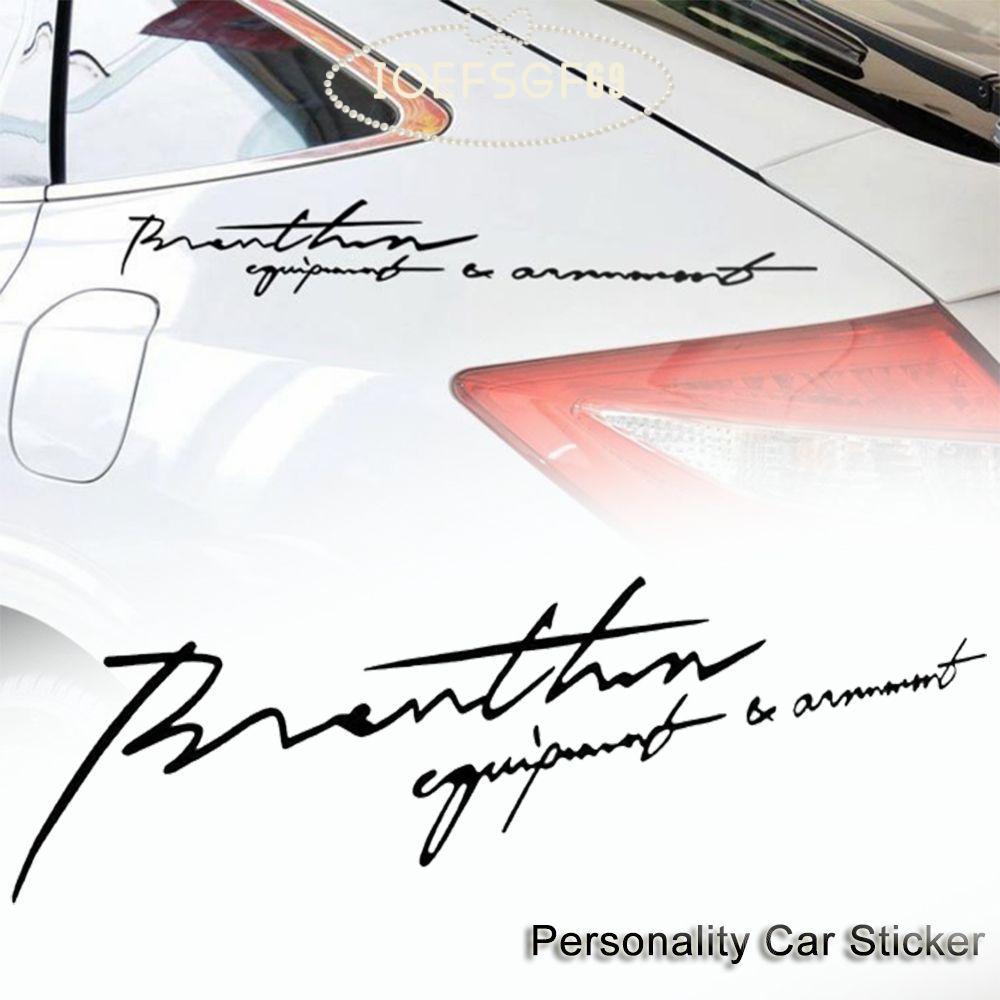 IOEFSGF69 Auto Decal อุปกรณ์เสริมสีดํา/สีขาวกันน้ําตัวอักษรภาษาอังกฤษ Signature