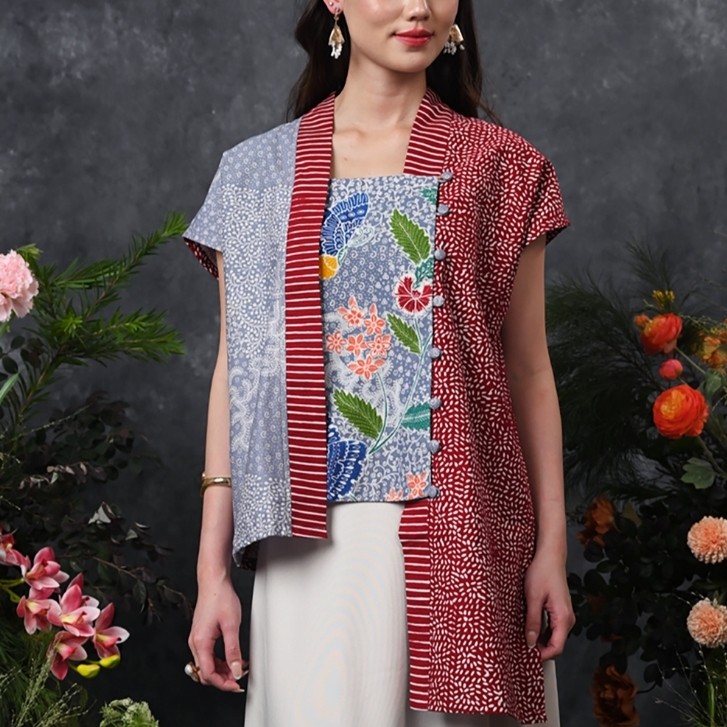 NONA RARA - Hazel Encim T5657 ชุดทํางานเสื้อเบลาส์บาติกสตรีทันสมัย