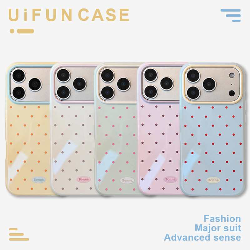 คลาสสิก Macaron สี Wave Point โทรศัพท์มือถือกรณีสําหรับ iPhone 17 16 15 14 13 Pro Max 17Pro TPU Big Hole Shock ทนมือถือปกหลัง