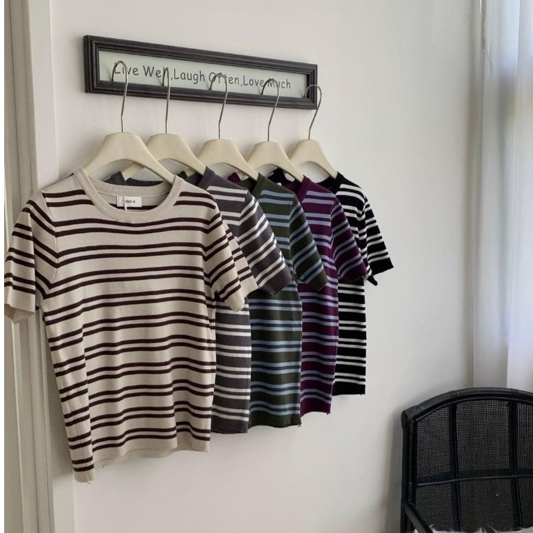 [LC] ONE-K 312330 เสื้อยืด CASUAL STRIPED KNIT