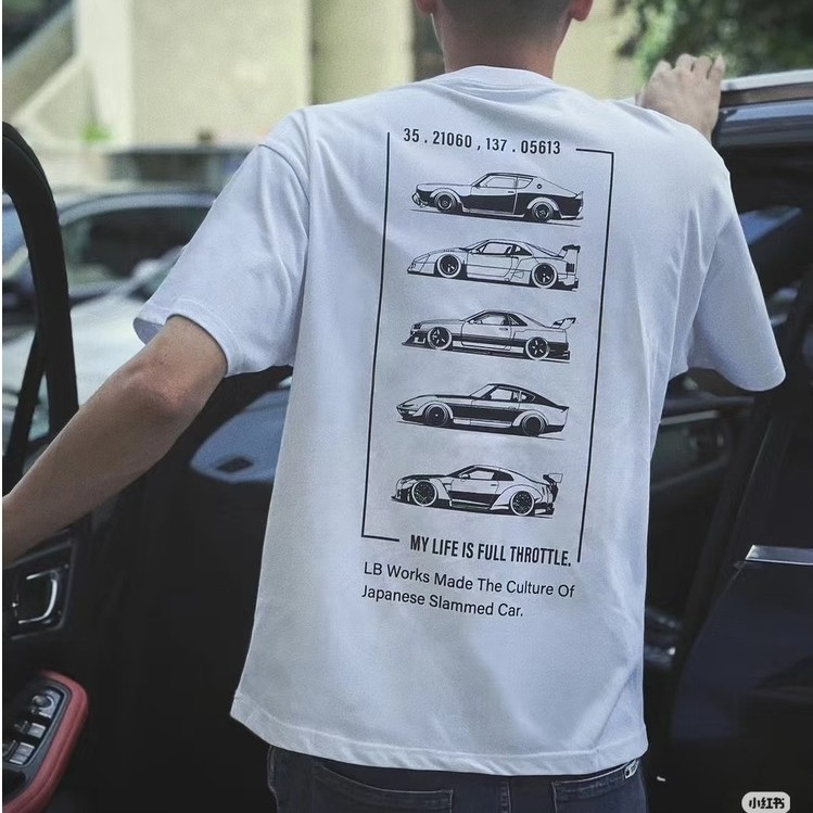 เสื้อยืด Unisex Karimake พิมพ์ลายรถ Ferrari F40 Liberty Walk