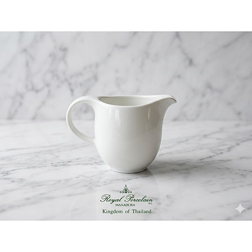 โถ / เหยือก ใส่นม น้ำผึ้ง ของเหลว  เนื้อเซรามิคสีขาว มีหูจับ แบรนด์ Royal Porcelain