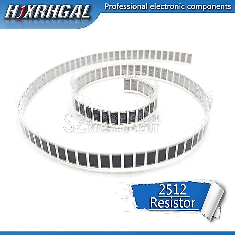 50 ชิ้น 2512 ชิป SMD ตัวต้านทานคงที่ 1 วัตต์ 5% 0.1R 0.01R 0.05R 0.001R 0.33R 1R 0R 10R 100R 2 วัตต์