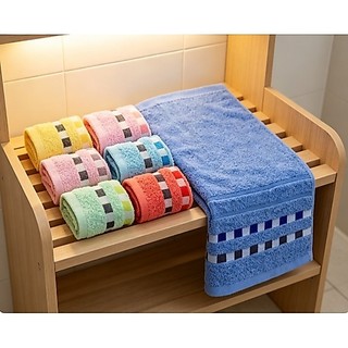 6Pcs Cotton Face Towel Set Ultra Soft Absorbent Quick Dry Hand Towel Daily Bathroom Home Hotel Trave