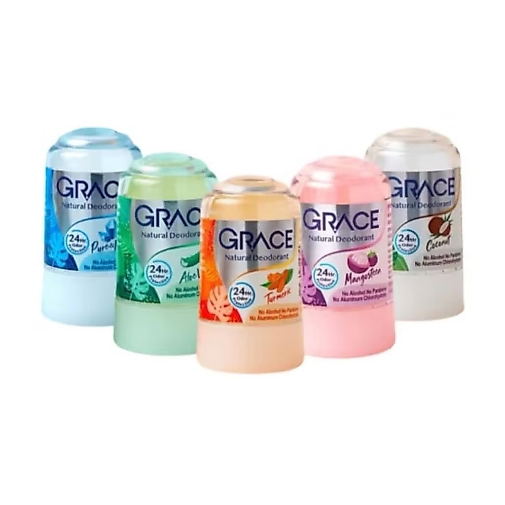 [1ขวด 50g]เกรซสารส้มระงับกลิ่นกาย ทารักแร้ โรลออนสารส้ม ระงับกลิ่น 50 กรัม Grace Crystal deoderant